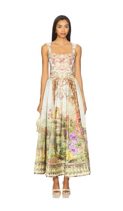 Alice And Olivia Guinevere Bustier Dress In Garden Landscape