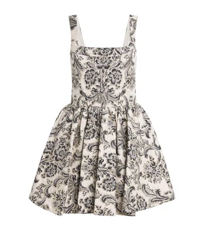 Alice And Olivia Guinevere Corseted Mini Dress In Neutral