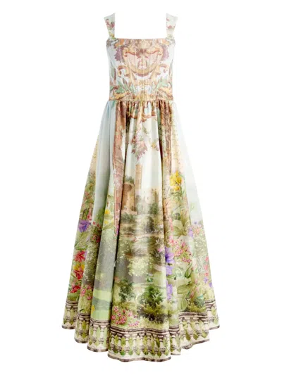 Alice And Olivia Guinevere Bustier Dress In Garden Landscape