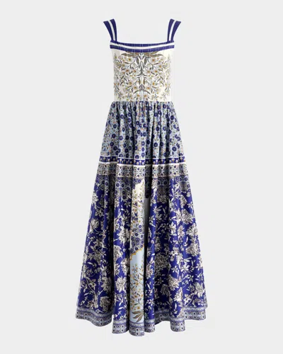Alice And Olivia Guinevere Forevermore Bustier Maxi Dress In Blue
