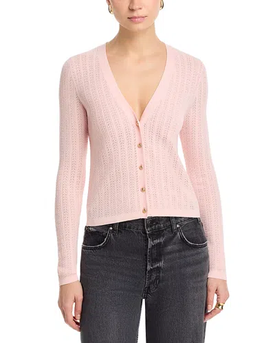 Alice And Olivia Gwen Slim V Neck Cardigan In Pink