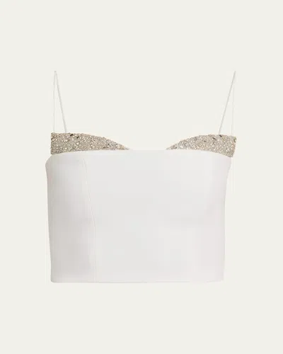 Alice And Olivia Hallie Embellished Peekaboo Top In Multi