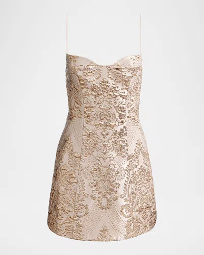 Alice And Olivia Hallie Peekaboo Metallic Mini Dress In Multi