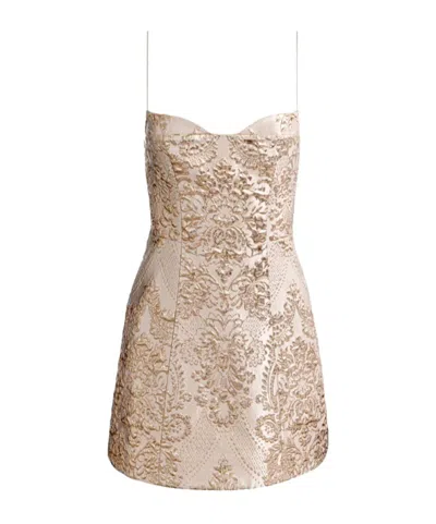 Alice And Olivia Hallie Peekaboo Metallic Mini Dress In Multi