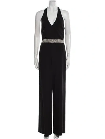 Pre-owned Alice And Olivia Halterneck Jumpsuit In Black