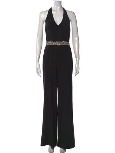 Pre-owned Alice And Olivia Halterneck Jumpsuit In Black