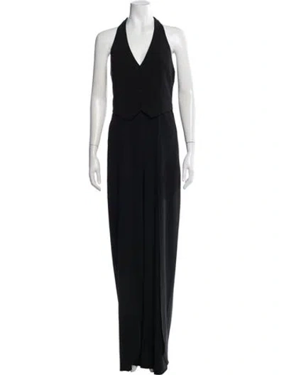 Pre-owned Alice And Olivia Halterneck Jumpsuit In Black