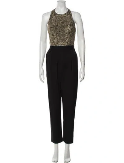 Pre-owned Alice And Olivia Halterneck Jumpsuit In Black