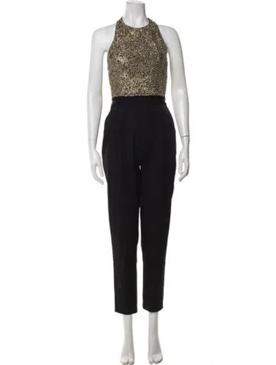 Pre-owned Alice And Olivia Halterneck Jumpsuit In Black
