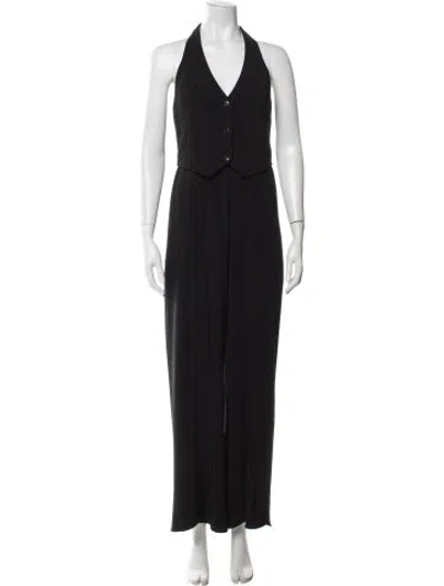Pre-owned Alice And Olivia Halterneck Jumpsuit In Black