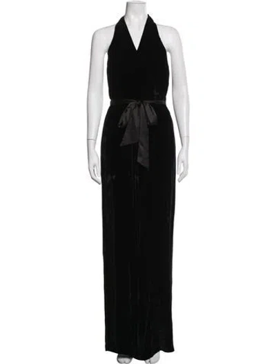 Pre-owned Alice And Olivia Halterneck Jumpsuit In Black