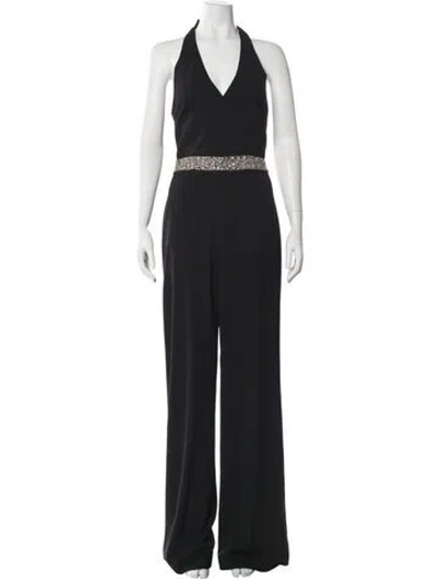 Pre-owned Alice And Olivia Halterneck Jumpsuit In Black