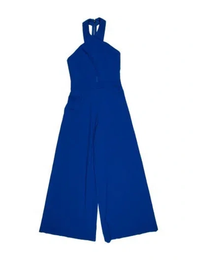 Pre-owned Alice And Olivia Halterneck Jumpsuit In Blue