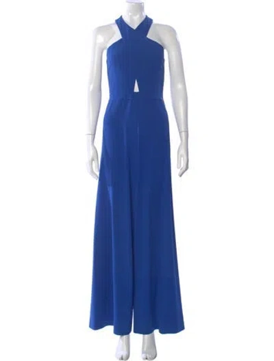 Pre-owned Alice And Olivia Halterneck Jumpsuit In Blue