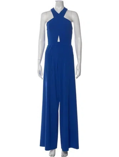 Pre-owned Alice And Olivia Halterneck Jumpsuit In Blue