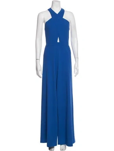 Pre-owned Alice And Olivia Halterneck Jumpsuit In Blue