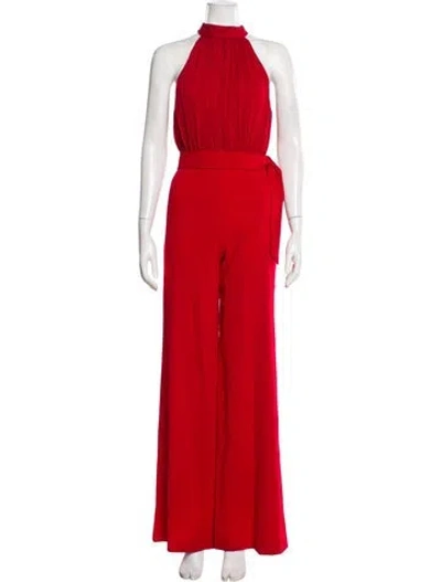 Pre-owned Alice And Olivia Halterneck Jumpsuit In Red