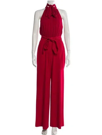 Pre-owned Alice And Olivia Halterneck Jumpsuit In Red