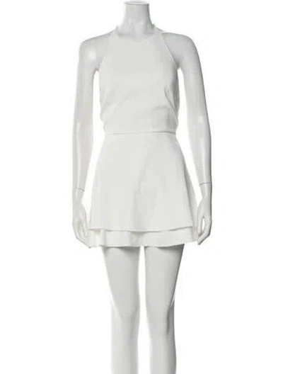 Pre-owned Alice And Olivia Halterneck Jumpsuit In White