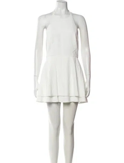 Pre-owned Alice And Olivia Halterneck Jumpsuit In White