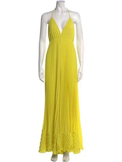 Pre-owned Alice And Olivia Halterneck Jumpsuit In Yellow