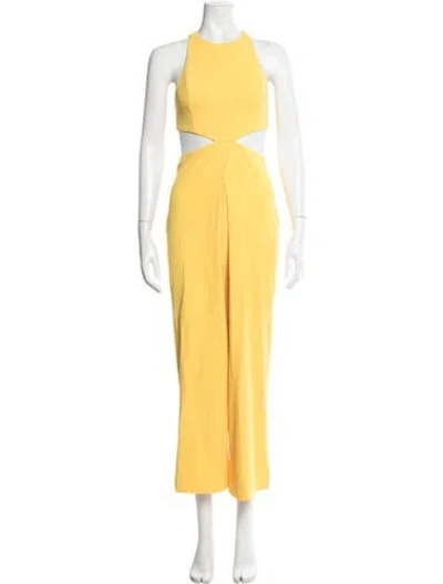 Pre-owned Alice And Olivia Halterneck Jumpsuit In Yellow