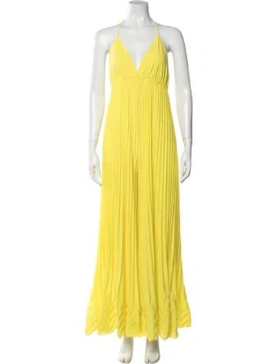 Pre-owned Alice And Olivia Halterneck Jumpsuit In Yellow