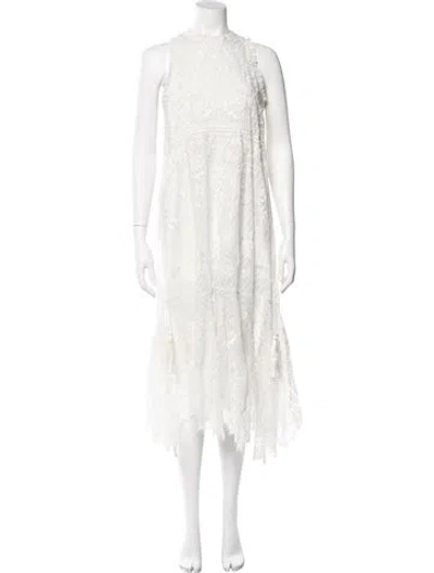 Pre-owned Alice And Olivia Halterneck Long Dress In Neutral