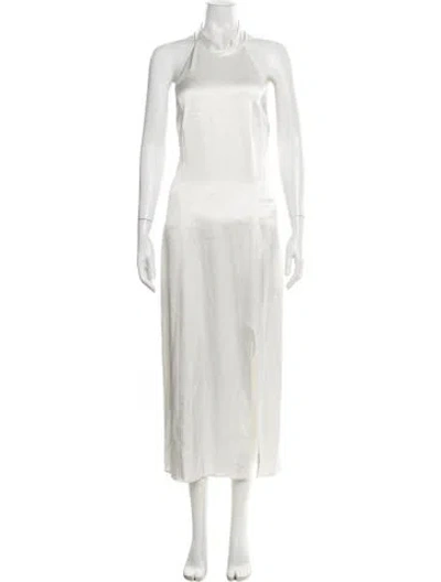 Pre-owned Alice And Olivia Halterneck Long Dress In White