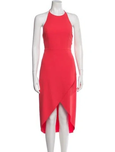 Pre-owned Alice And Olivia Halterneck Midi Length Dress In Red