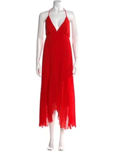 Pre-owned Alice And Olivia Halterneck Midi Length Dress In Red