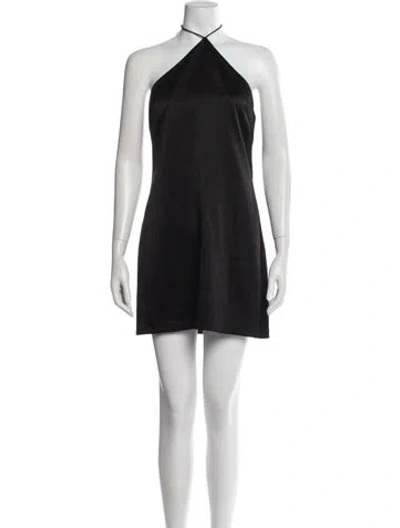 Pre-owned Alice And Olivia Halterneck Mini Dress In Black