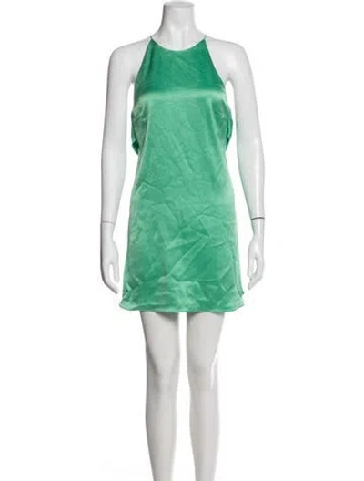 Pre-owned Alice And Olivia Halterneck Mini Dress W/ Tags In Green