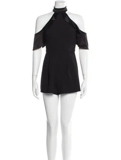 Pre-owned Alice And Olivia Halterneck Romper In Black