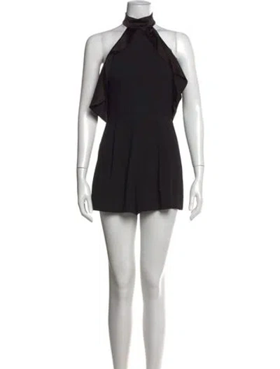 Pre-owned Alice And Olivia Halterneck Romper In Black