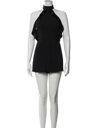 Pre-owned Alice And Olivia Halterneck Romper In Black