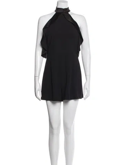 Pre-owned Alice + Olivia Halterneck Romper In Black