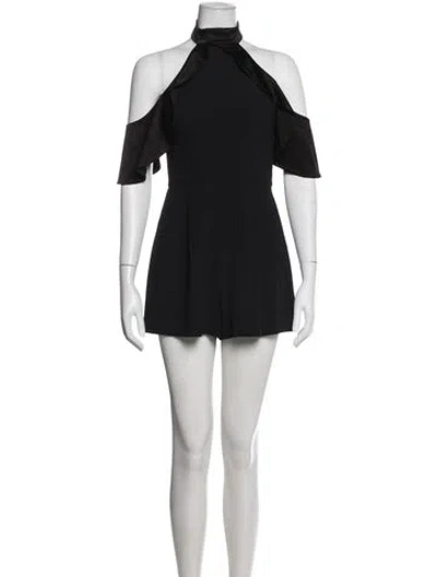 Pre-owned Alice + Olivia Halterneck Romper In Black
