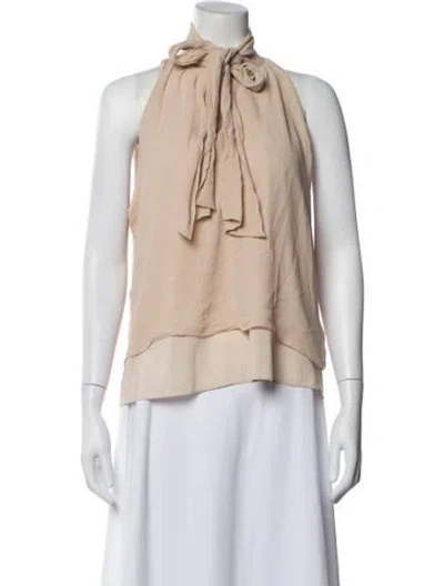 Pre-owned Alice And Olivia Halterneck Sleeveless Blouse In Neutral