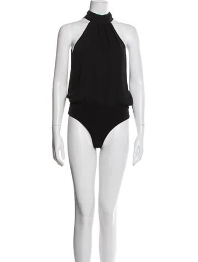 Pre-owned Alice And Olivia Halterneck Sleeveless Bodysuit In Black