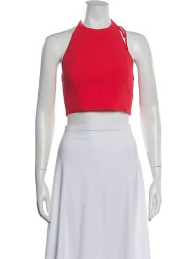 Pre-owned Alice And Olivia Halterneck Sleeveless Crop Top In Red