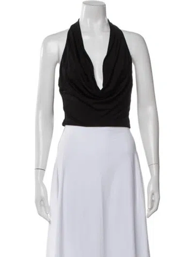 Pre-owned Alice And Olivia Halterneck Sleeveless Crop Top In White