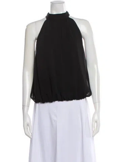 Pre-owned Alice And Olivia Halterneck Sleeveless Top In Black