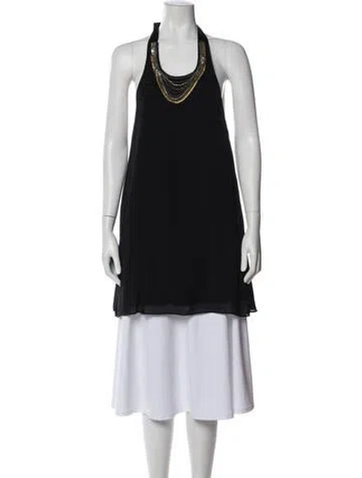 Pre-owned Alice And Olivia Halterneck Sleeveless Tunic In Blue