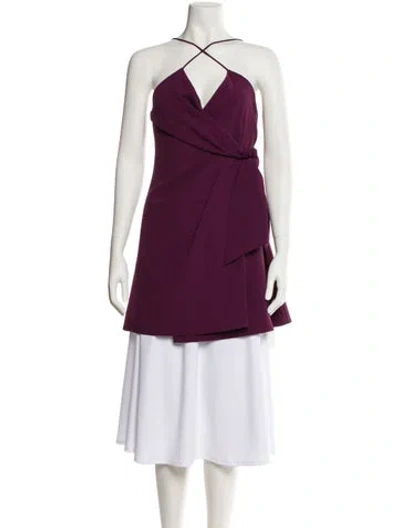 Pre-owned Alice And Olivia Halterneck Sleeveless Tunic In Purple