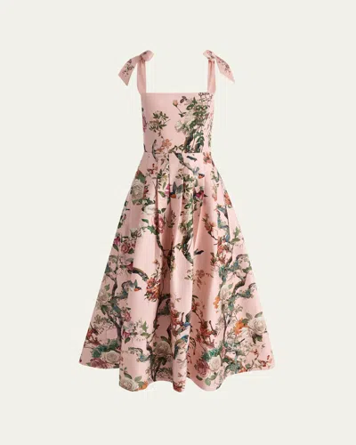 Alice And Olivia Hana Floral Tie-shoulder Maxi Dress In Multi