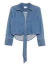 Alice And Olivia Hannon Chambray Top In Blue