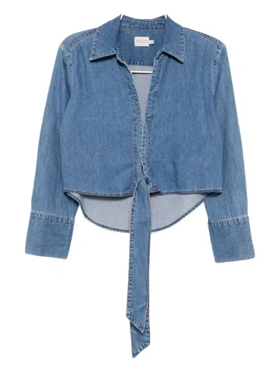 ALICE AND OLIVIA HANNON CHAMBRAY TOP
