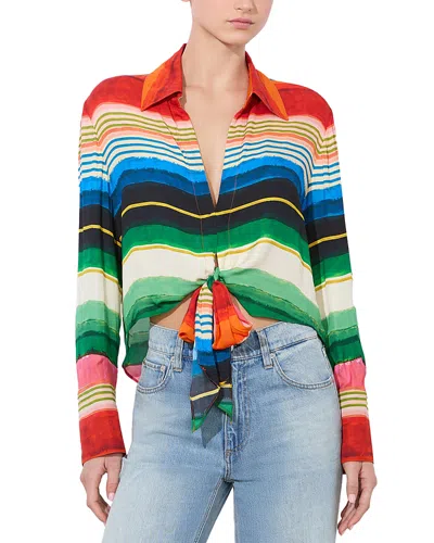 Alice And Olivia Hannon Tie Front Blouse