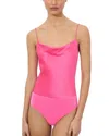 Shop Alice And Olivia Harmon Bodysuit In Wild Pink
